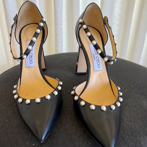 Jimmy Choo pearl studded Mary Janes
